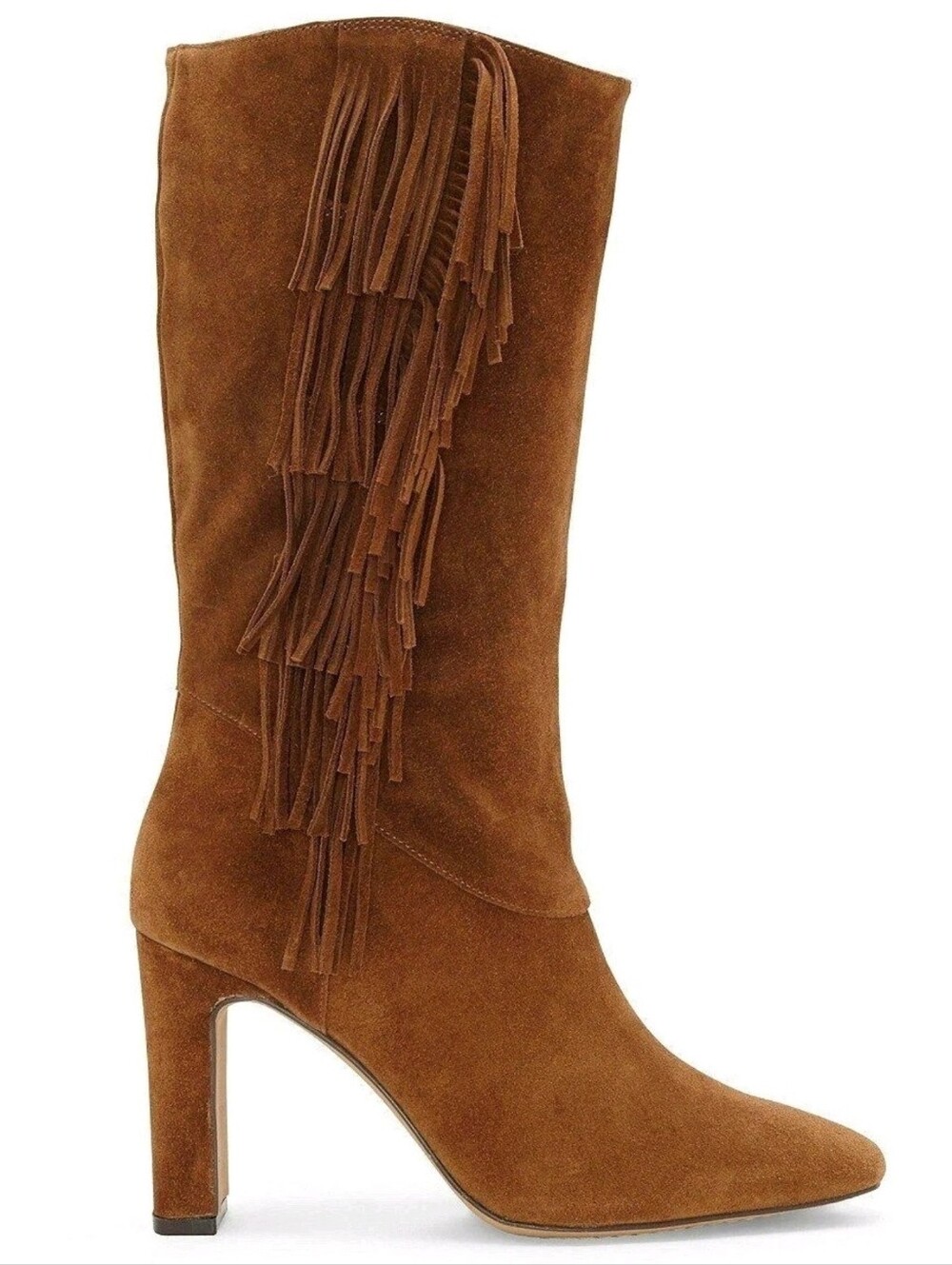 Vince Camuto Sterla Vintage Brown Verona Genuine Suede Leather Fringe Boots 8.5M
